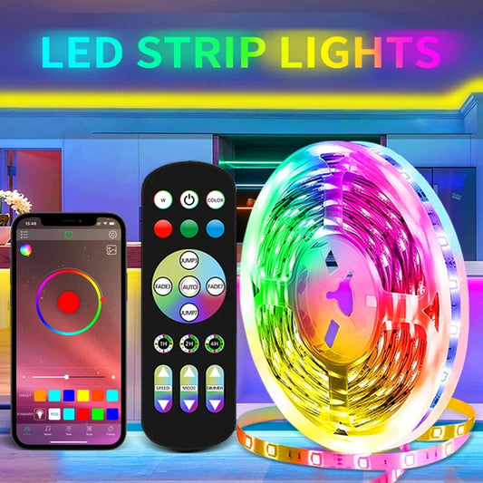 Bande lumineuse LED 5050 RGB 5V USB Bluetooth, 1M-30m, ruban flexible, néons, TV, bureau, rétro-éclairage, diode